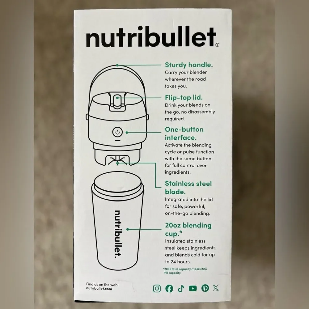 Nutribullet Flip Portable Blender w/ Black Insulated Tumbler Cup (BD-BX776A-23)